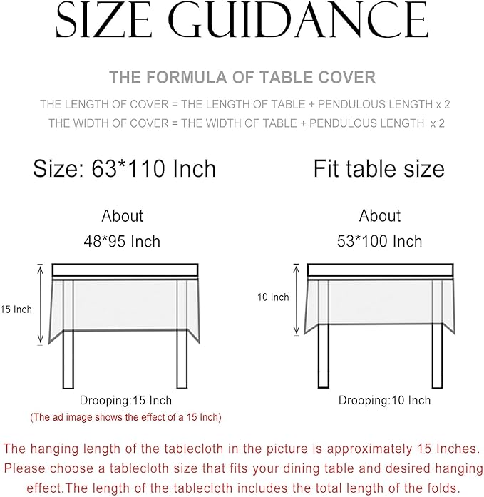 patdrea Designer Linen Green Rectangle Tablecloth,Framhouse Violets Pattern Floral Extra Long Tablecloths,Table Cover Decor for Kitchen Dining Christmas,Thanksgiving,Tea Party,63"x110"-Tara a
