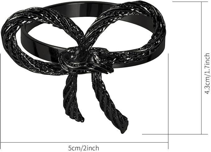 Pack of 12 Napkin Rings Alloy Hollow Out Flower Napkin Holder Dinning Table Napkin Ring for Dinner Parties Wedding Banquet Table Setting Family Gatherings Table Decor（Black，12）