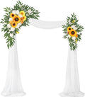 Artificial Wedding Arch Flowers Kit(Pack of 3),2Pcs Artificial Flower Arch Decor,1Pcs Sheer Drape for Wedding Ceremony Arbor for WeddingCeremony (Sunflower Wedding)