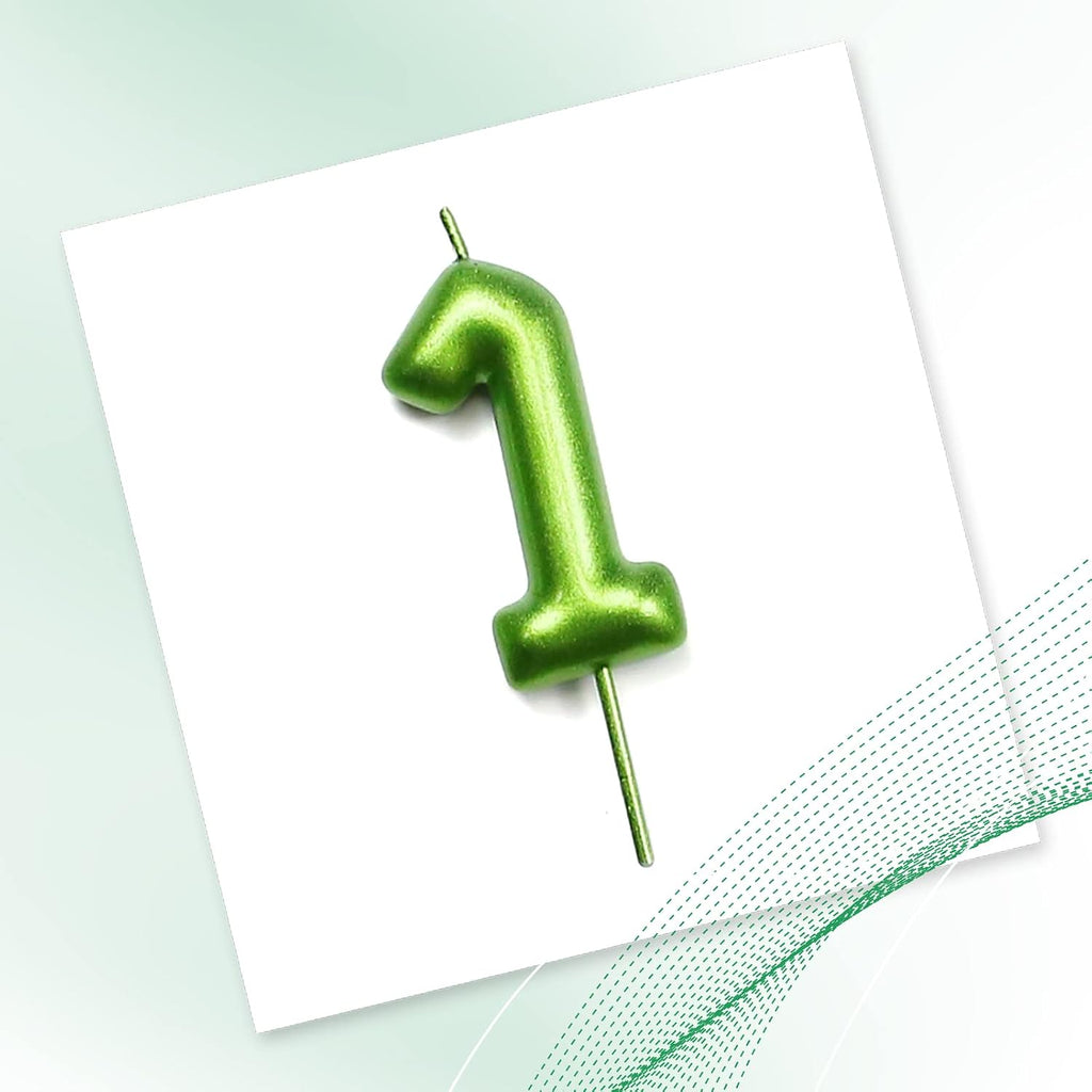 DERVENTA Number Candle Green 2.36 inch Party Celebration Anniversary Decoration Perfect Birthday Brunch Dessert Cake Topper 1 Piece (Number 4 Green)