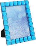 Isaac Jacobs Decorative Sparkling Turquoise Jewel Picture Frame, Photo Display & Home Décor (5x7, Turquoise)