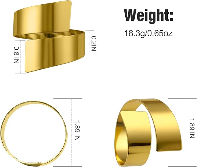 Gold Napkin Rings Set of 10, Metal Material (Gold, Normal)