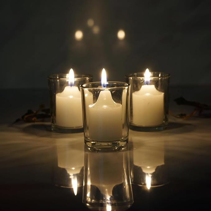 WGV Tea Light Votive Candle Holder 2x2.4, Clear Tiny Utility Cylinder Glass Vase, Small Planter Terrarium for Home Accent Decor, 24 Pieces