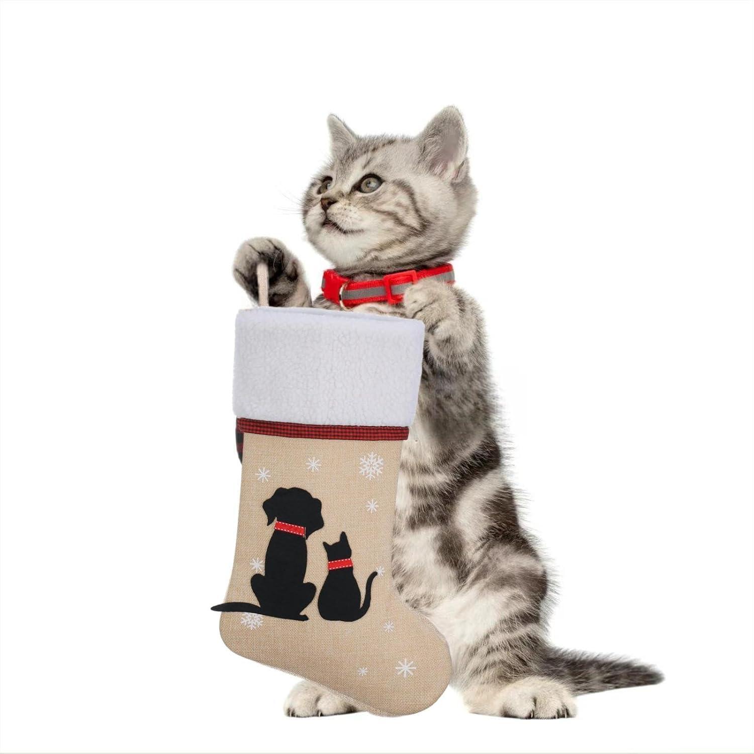 20 Inch Pet Christmas Stocking for Dogs and Cats - Holiday Decor, Festive Gift Set for Puppy Kitten Pets