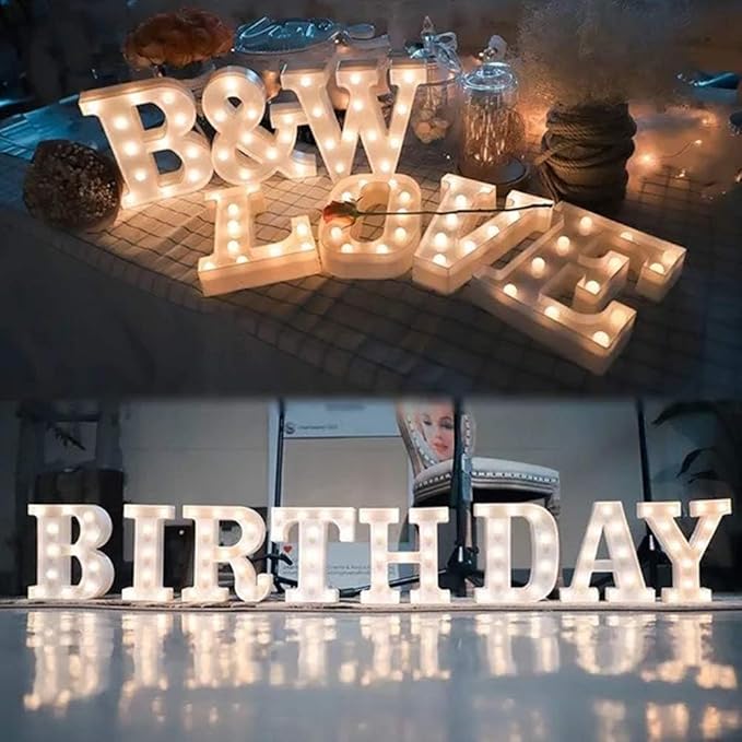 MUMUXI Marquee Light Up Letters Battery Powered LED Alphabet Lights for Party Wedding Birthday Christmas Home Bar Decoration Lighted Sign (A)