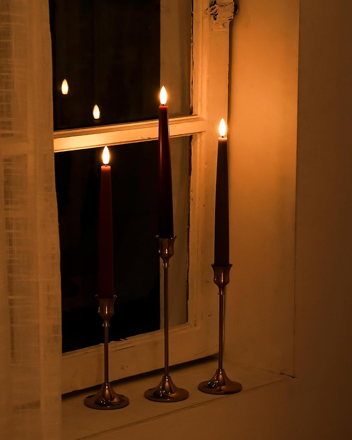 Stmarry Fall Flameless Taper Candles with Remote and Timer, 9.65 Inch Real Wa...