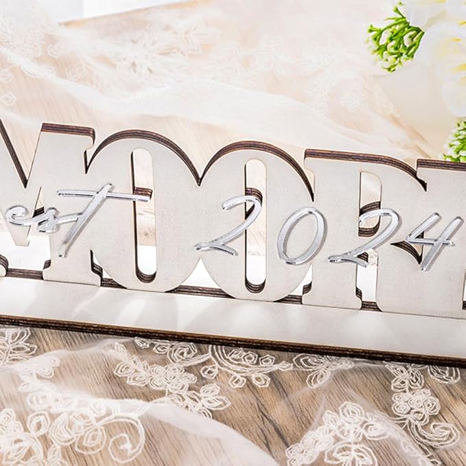 callie Personalized Mr and Mrs Wedding Table Sign, Custom Name Date Mr and Mrs Table Decor for Wedding, Bridal Shower, Anniversary Party