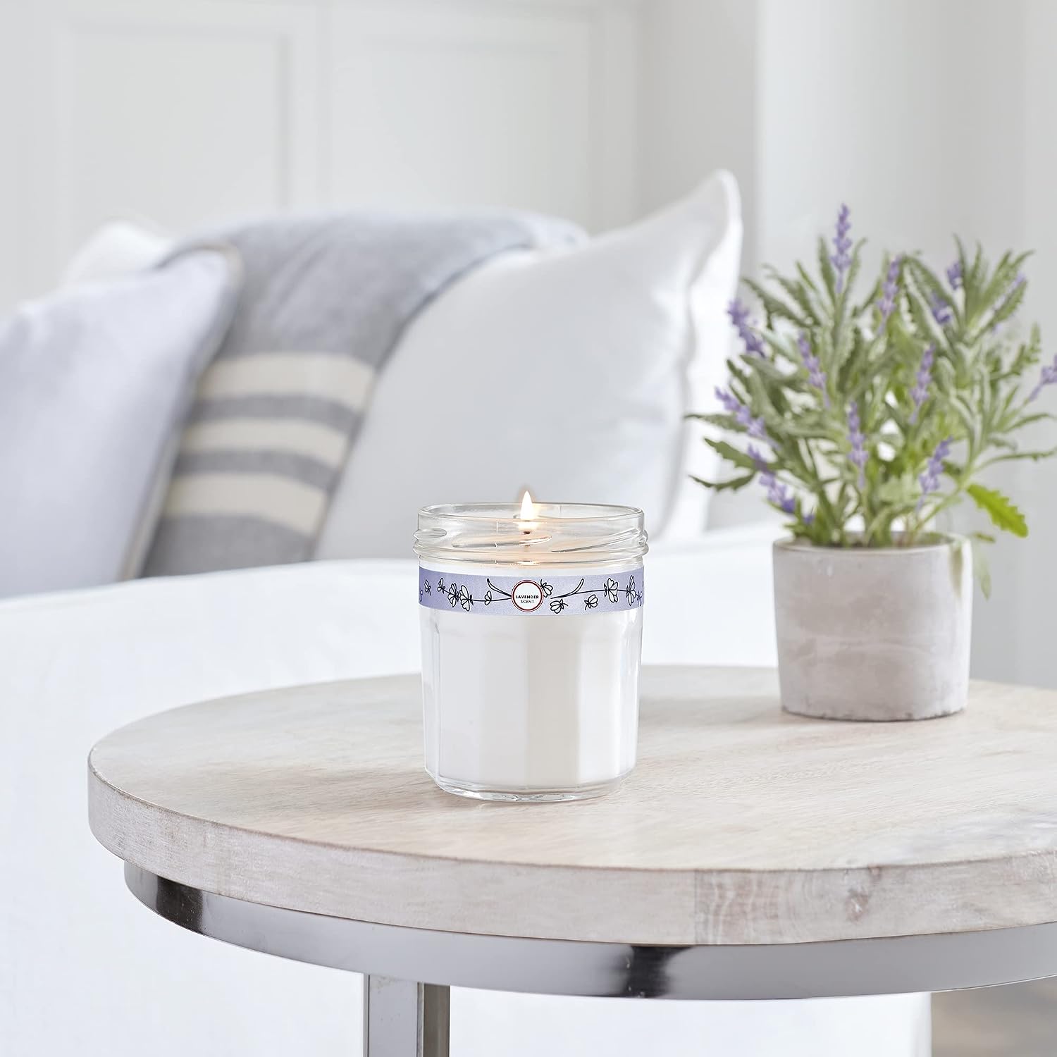 MRS. MEYER'S CLEAN DAY Lavender Soy Candle, Garden-Inspired Aromatherapy Homekeeping, 35 Hour Burn Time, Made with Essential Oils, 7.2 oz Large Glass Jar Candles (Pack of 2)
