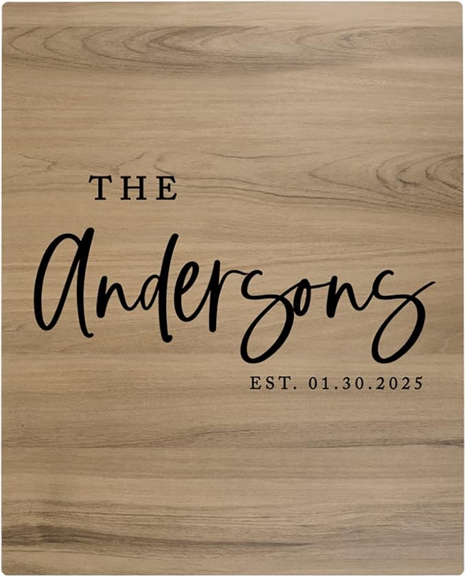 Andaz Press Large Wooden Welcome Sign for Wedding Rustic Welcome Sign 16" x 20" Custom Last Name & EST. Date Fall Wedding Signage English Oak MDF Wood Finish Wedding Reception Indoor Outdoor Signs