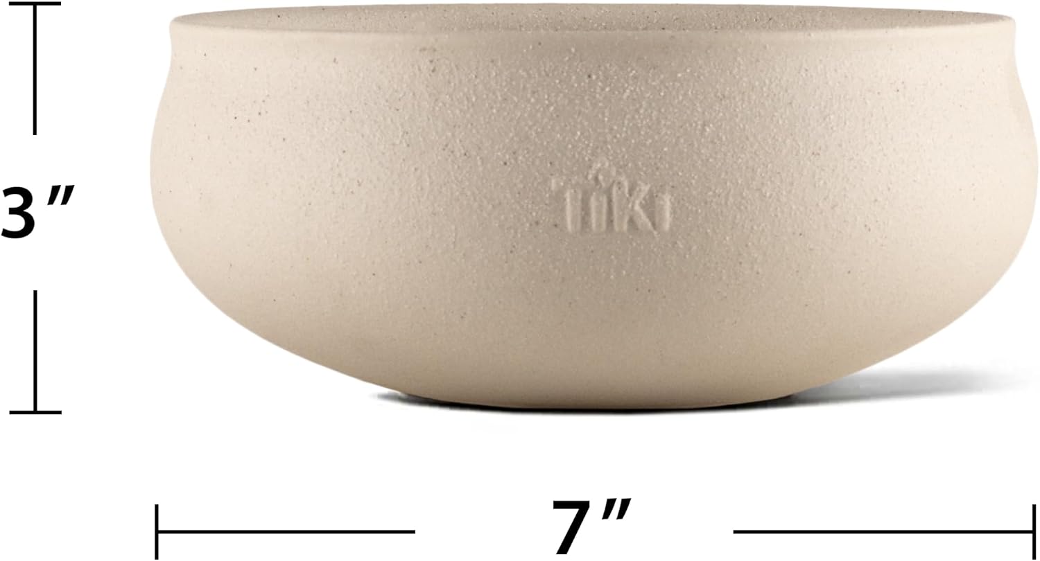 TIKI Citronella Candle 2-Pack – 7-Inch White Wax Bowl with Concrete Finish – Outdoor Decorative Candles for Patio, Deck, Garden, Backyard & Camping
