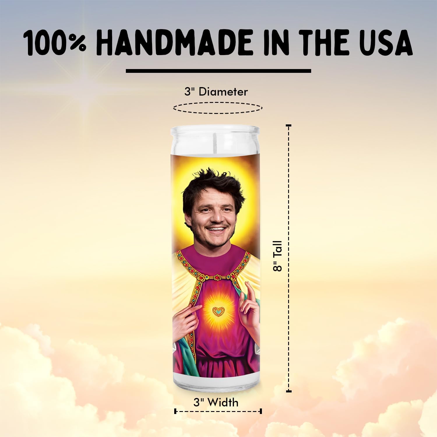 Pedro Celebrity Funny Candle – Unscented Handmade Soy Wax Votive Candle – Unique Gift for Last of Us, Narcos Movies & TV Series Lovers – Home Decor Collectible for Living Room & Office