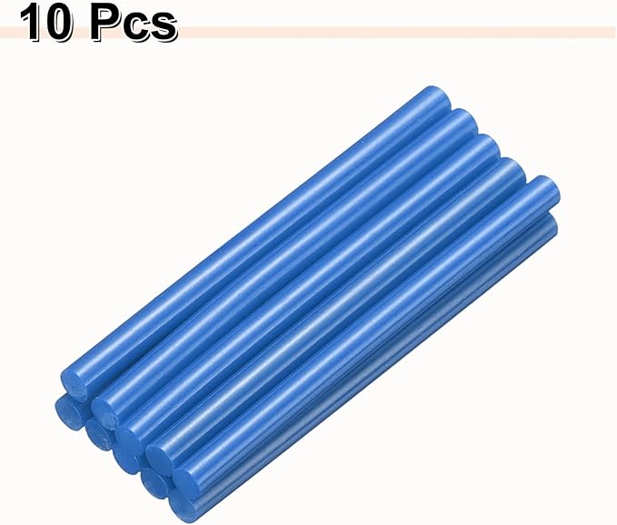HARFINGTON 10pcs Hot Glue Sticks 0.28" Dia x 3.94" Long EVA Mini Hot Melt Adhesive Glue Stick for Hot Melt Gun Wood Plastic Glass Flowers Fabrics Foam, Blue