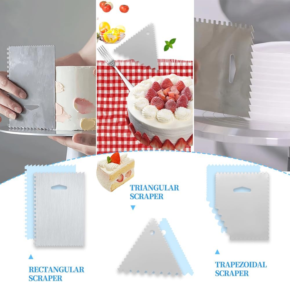78PCS Cake Supplie With 12Inch Aluminum Alloy Rotating Cake Stand Turntable | For Cake Decorating With Steel Icing Scrapers,Piping Tips and Bags,Cake Leveler,Icing pen,Pie server,Spatula