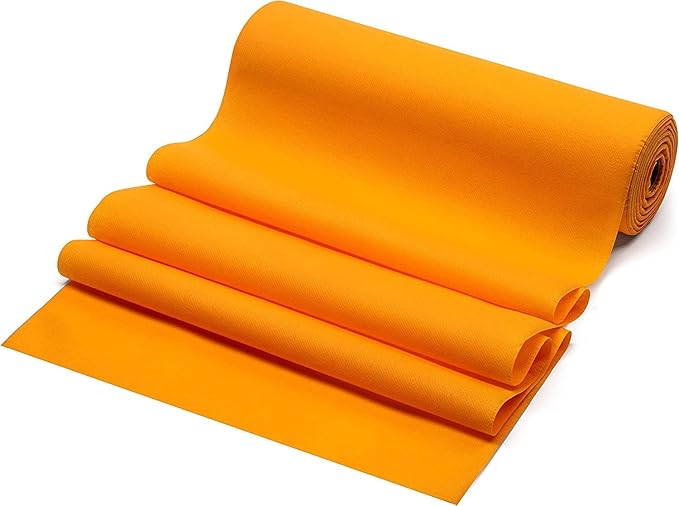 American Homestead Paper Table Runner Roll - 78 ft. Disposable Linen-Like Table Cover Roll - 20 Perforated Table Runners (16" x 48") for Parties, Weddings, and Events -Orange