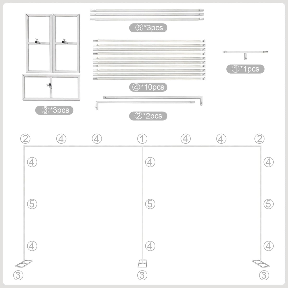 20x10FT Backdrop Stand Photo Pipe and Drape Background Stands Curtain Frame
