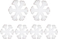 6Pcs Snowflake Decorations Christmas Decor White Winter Wooden Snowflakes Standing Christmas Tiered Tray Decor Table Signs Winter Wonderland Decorations for Indoor Home Xmas Shelf Fireplace Mantel