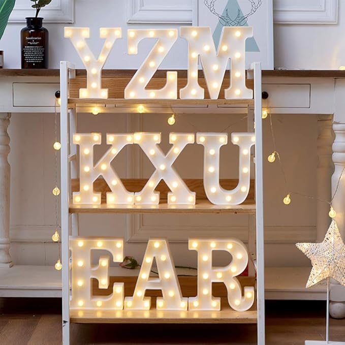 MUMUXI Marquee Light Up Letters Sign Battery Powered LED Alphabet Lights for Party Wedding Birthday Christmas Home Bar Decoration Lighted Symbols