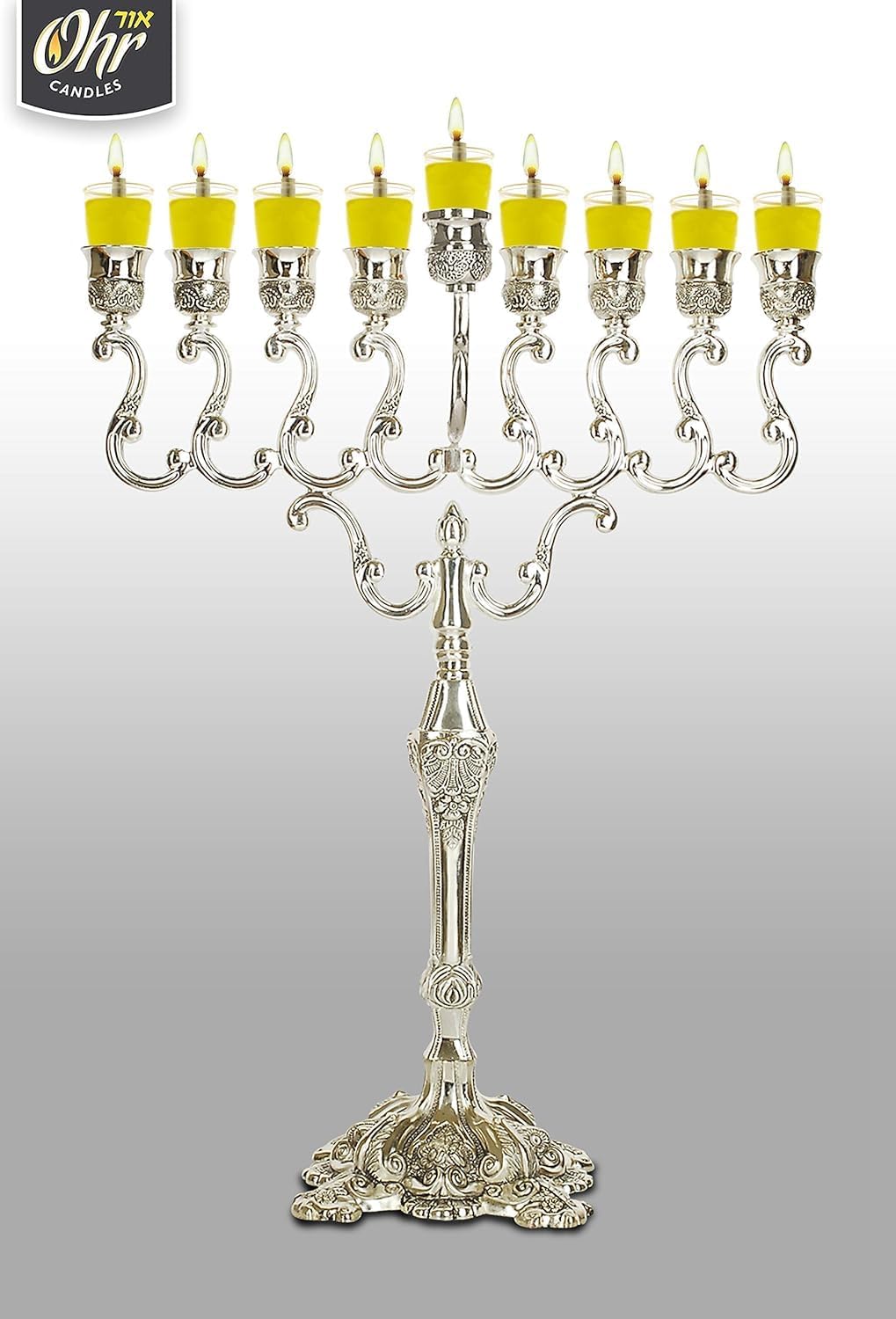 Pre-Filled Menorah Oil Cup Candles - Hanukkah Candles EZ Lights - Jelled 100% Olive Oil with Cotton Wick in Plastic Cup - Medium Size, 44 Pack, Burns 2.5 Hrs