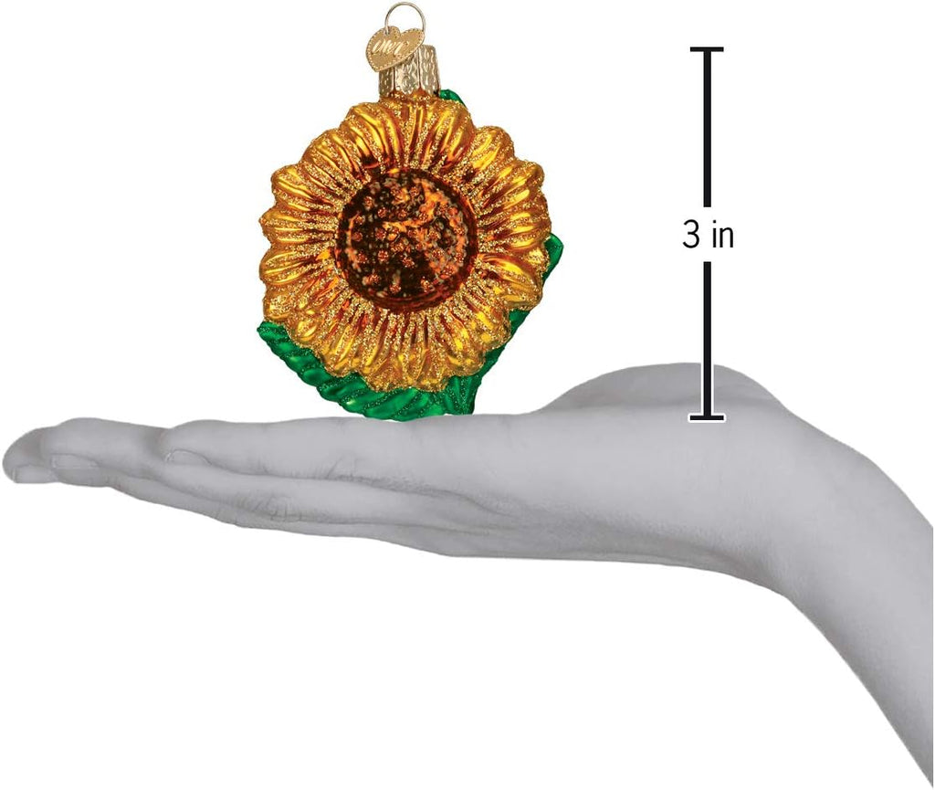 Old World Christmas Sunflower Garden Gifts Glass Blown Ornaments for Christmas Tree, Sunflower 3 Inches