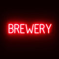 SpellBrite BREWERY Sign | Beer-Related Sign with Neon Look, Red LED Light Source | 29.1" x 6.3"