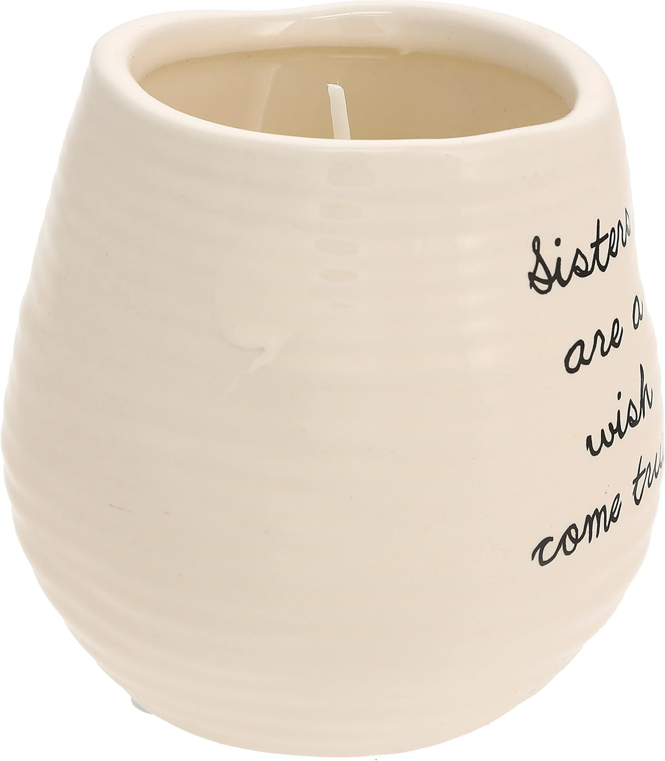 Pavilion Gift Company 77113 Plain Dandelion Wishes - Sisters are A Wish Come True Yellow Ceramic Soy Serenity Scented Candle,