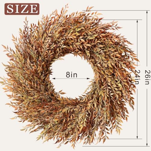 26" artificial fall nandina wreath for front door, package contents
