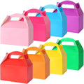 VGOODALL 16PCS Gable Treat Boxes Goodie Bags, 6.1 × 3.5 × 3.3 inch Colorful Paper Gift Boxes for Kids Snacks, Candy, Toys, Birthday Party, Wedding