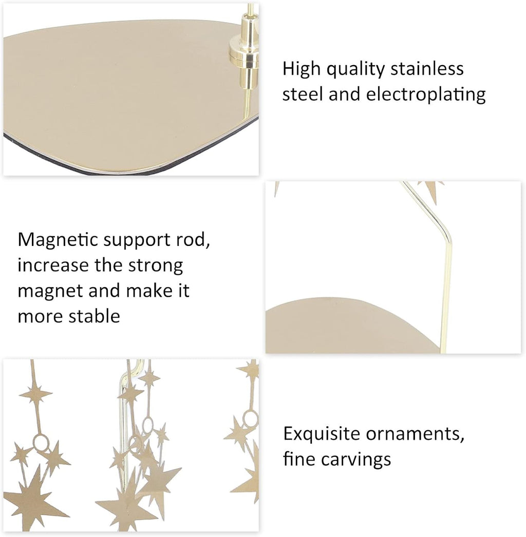 Star Candle Carousel, Rotary Candle Holder Rotating, Stainless Steel Chime Candles Holder, for Bars Cafes Christmas Wedding
