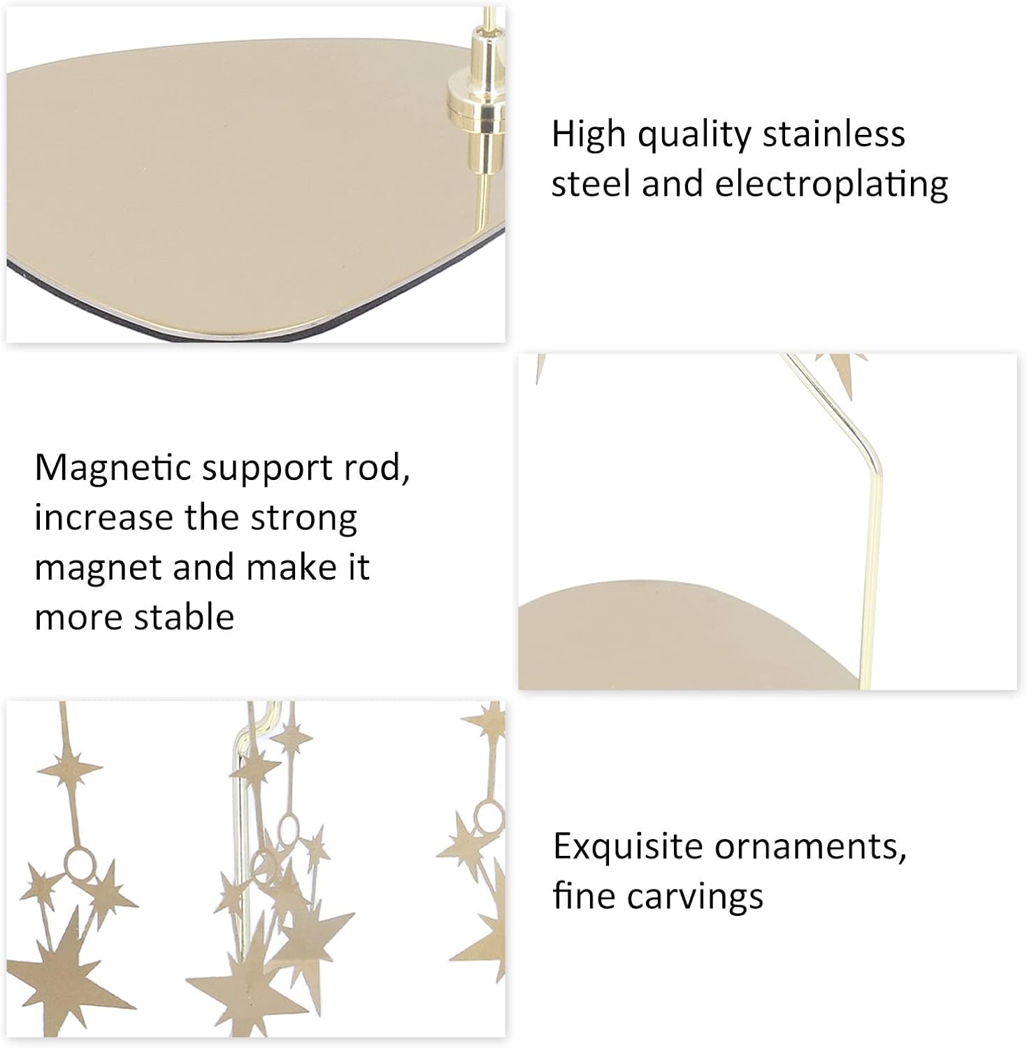 Star Candle Carousel, Rotary Candle Holder Rotating, Stainless Steel Chime Candles Holder, for Bars Cafes Christmas Wedding