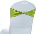 MDS Pack of 75 Spandex Chair Sashes Bows Elastic Stretch Dining Chair Bands Ties Without Slider Buckle Universal fits for Wedding Baby Shower Birthday Party Banquet Event Decoration - Apple Green