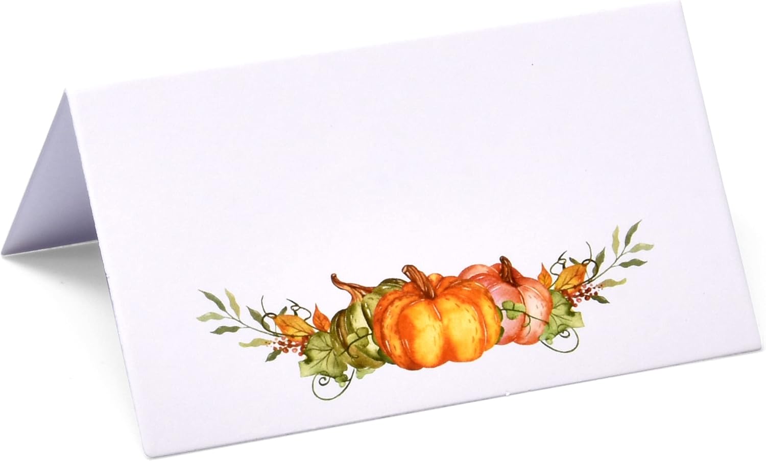 Gift Boutique 100 Pack Thanksgiving Place Cards with Pumpkins and Fall Leaves Folded Paper Name Cards for Dinner Table Setting Autumn Party Decorations