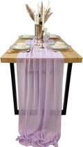 EHLDekol 13ft Lavender Chiffon Table Runner, 29x156 Inches Romantic and Rustic Boho Wedding Runner, Sheer Bridal Party Decorations