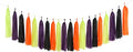 Black-Purple Green-Orange Halloween Tassel-Garland - 20pcs Birthday Party-Decorations Supplies Tassels, Wedding Baby Bridal Shower Decor Panduola