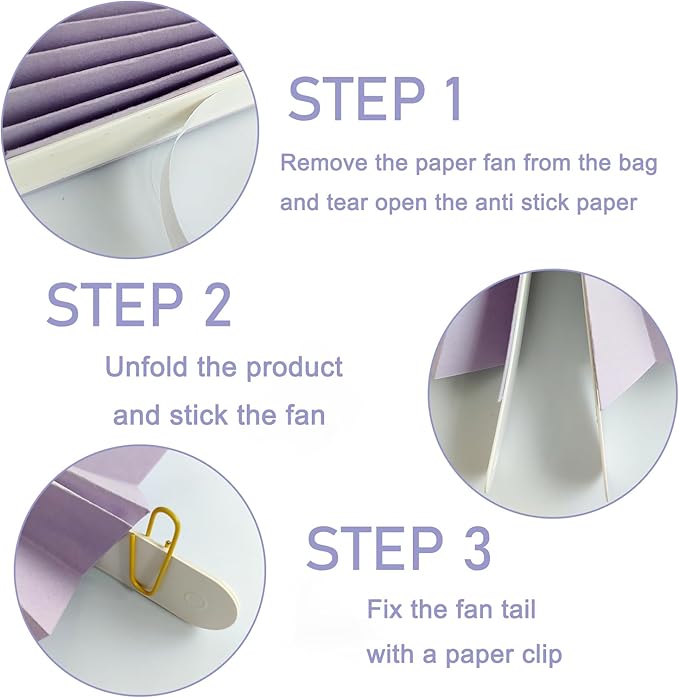 Purple Birthday Decorations,DIY Purple Paper Fans Hanging Decoration ,Party Decorations for Adults 8in,Little Mermaid Party Decor,Baby Shower Decorations 30 Color DIY Set (Light Purple)