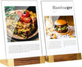 Acrylic Mini Sign Holder 4x6 Inch with Wood-Color Base, Acrylic Tabletop Display Sign Frame Vertical Clear for Store/Coffee Shop/Restaurant Menu Hotel/Office Display Holder, 2 Pack L Shape