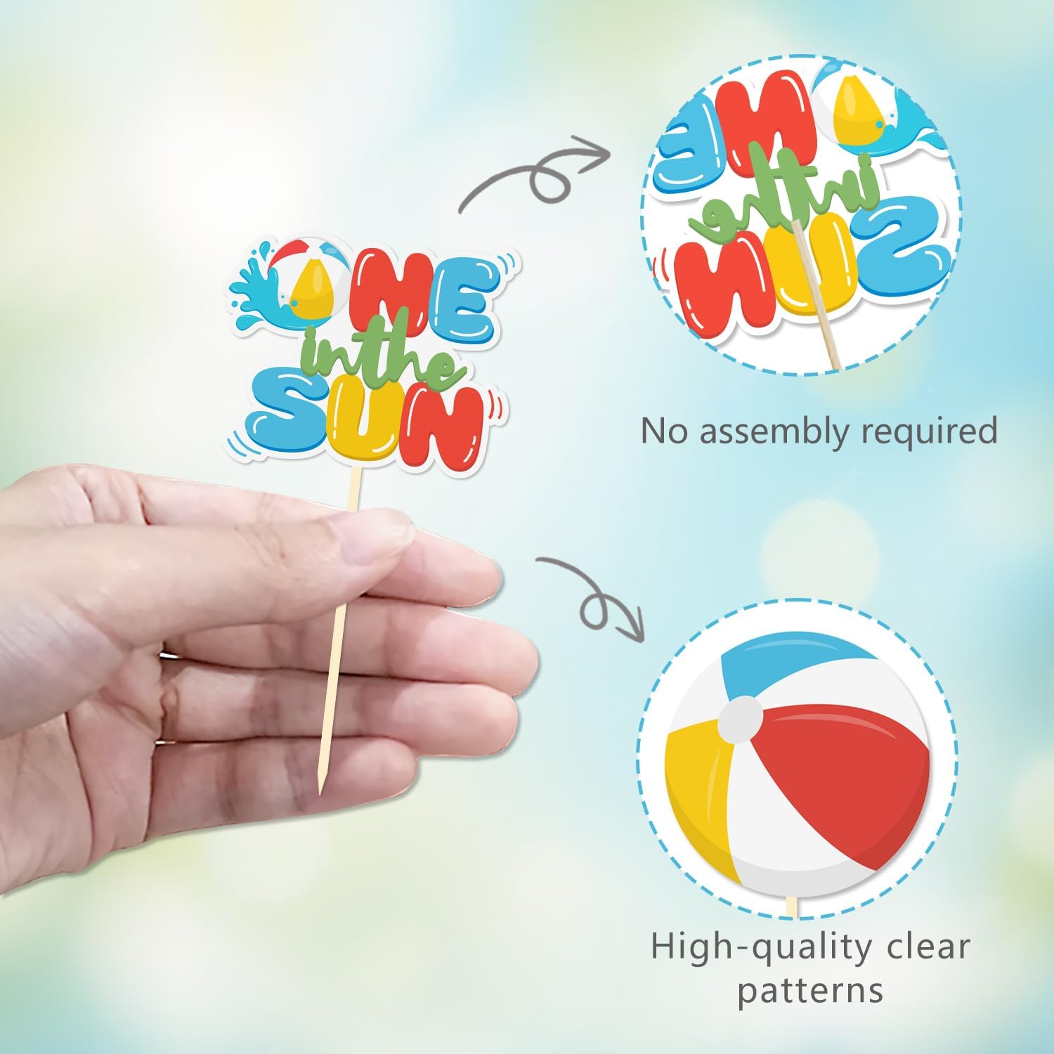 24 Pack One In The Sun Cupcake Toppers, One In The Sun Birthday Decorations | Birthday Party Decorations Cupcake Picks Baby Shower Hawaii Beach Pool Theme Birthday Party Supplies