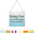 Personalized Hanging Wood Signs, Customized Door Board with Multiple Wood Background and Fonts to Choose, Design Your Rustic Decoration Sign for Home Kitchen Farmhouse 11.8x11.8 inch
