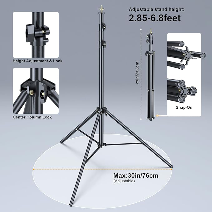 LINCO Backdrop Stand for Parties Kit 10x7 ft Adjustable Back Drop Photography Studio Photo Background Support System with Clamps, Sand Bag, Carrying Bag 4172