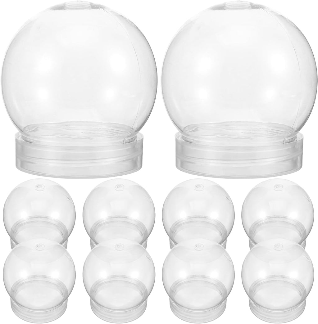 10Pcs Clear Plastic Snow Globe DIY 3 Inch Snow Globes, Clear Plastic Water Globe Water Globe Jar with Screw Off Cap Candy Cookies Jar for DIY Crafts Christmas Plant Flower Moss Landscape