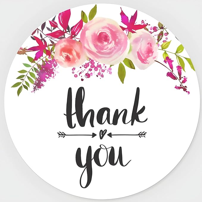 Custom Stickers for Weddings, Birthdays & Businesses - Personalized Labels with Your Logo - Waterproof, Fade and Heat Resistant - Pack of 100-1000 (Wreath H, 3.5 Inch)