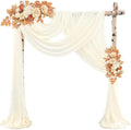Wedding Arch Draping Fabric 2 Panels 20Ft Length x 28" Width Ivory Arch Drapes Chiffon Fabric Sheer Curtains Backdrop for Party Bridal Ceremony Ceiling Decor Wedding Stage Reception Decorations