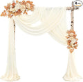Wedding Arch Draping Fabric 4 Panels 20Ft length x 28" width Ivory Arch Drapes Chiffon Fabric Sheer Curtains Backdrop for Party Bridal Ceremony Ceiling Decor Wedding Stage Reception Decorations