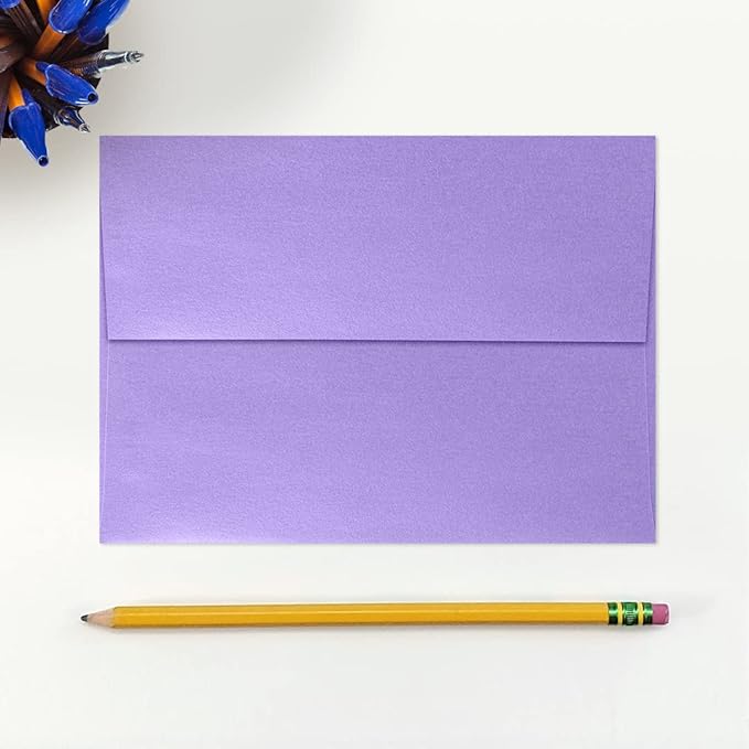 LUXPaper A7 Invitation Envelopes | Peel & Press | 5 1/4" x 7 1/4" | Amethyst Metallic | 80lb. Text | 50 Qty
