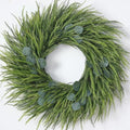 26" artificial eucalyptus with fake saw grass wreath, main product view