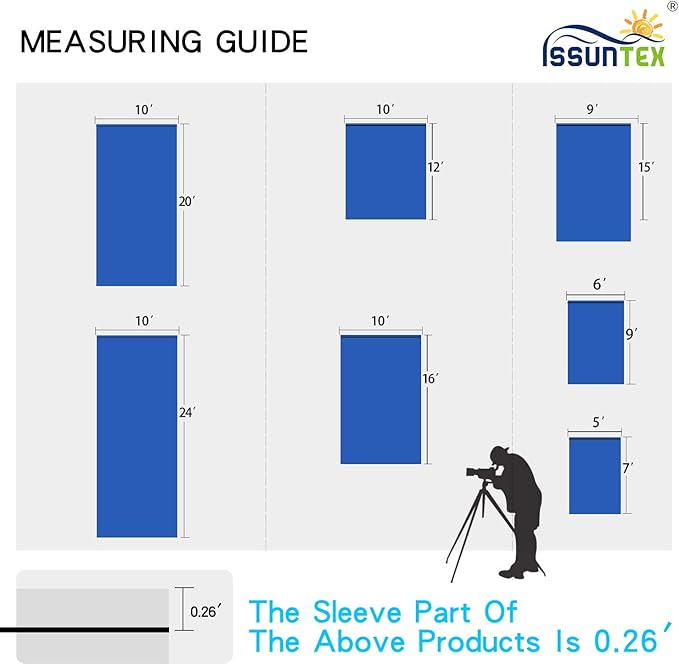 ISSUNTEX 10X24 ft Background Muslin Backdrop, Photo Studio, Collapsible High Density Screen for Video Photography and Television-Blue