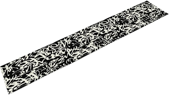 Graffiti Table Runner,Black White Abstract Messy Art Theme Pattern Print Tablecloth Burlap for Hotel Indoors Outdoor Dining Room Kitchen Home Decor,W13X L108 in