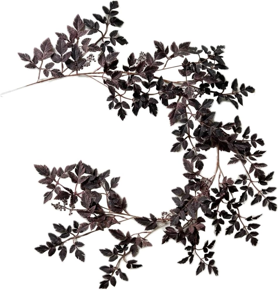 2PC Artificial Plum Cimicifuga Seeded Fall Garland Vine for Mantel 6Ft