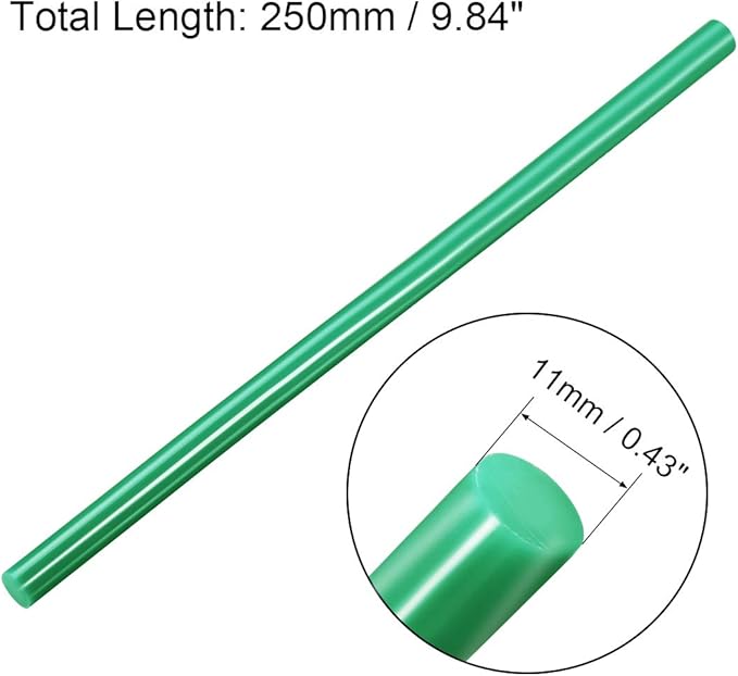 uxcell 20pcs Hot Glue Sticks for Glue Gun 7/16-inch x 10-inch Mini Hot Melt Adhesive Glue Stick Dark Green