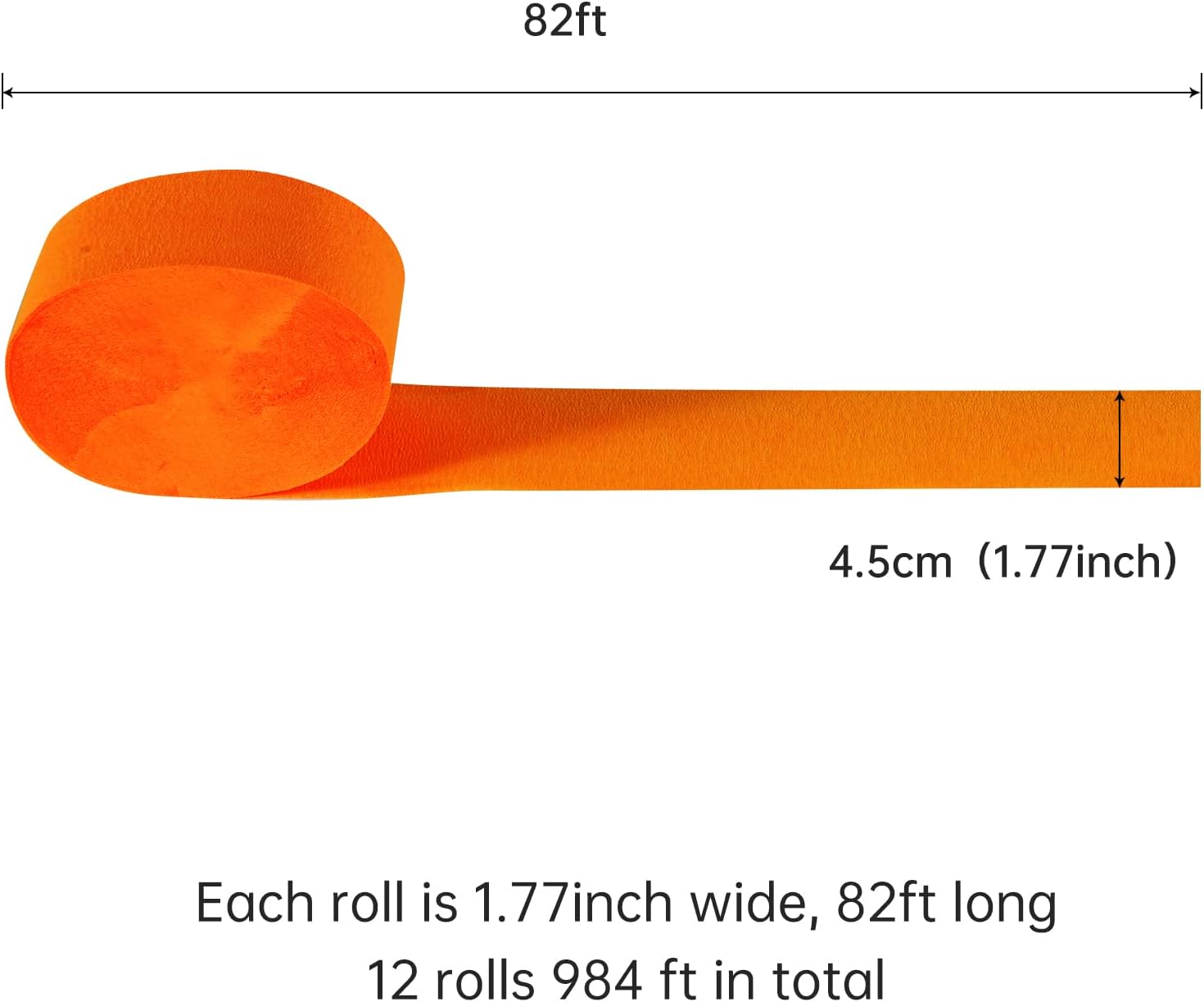 Tuzier Crepe Paper Streamers for Party Birthday Decorations 12 Rolls 984ft