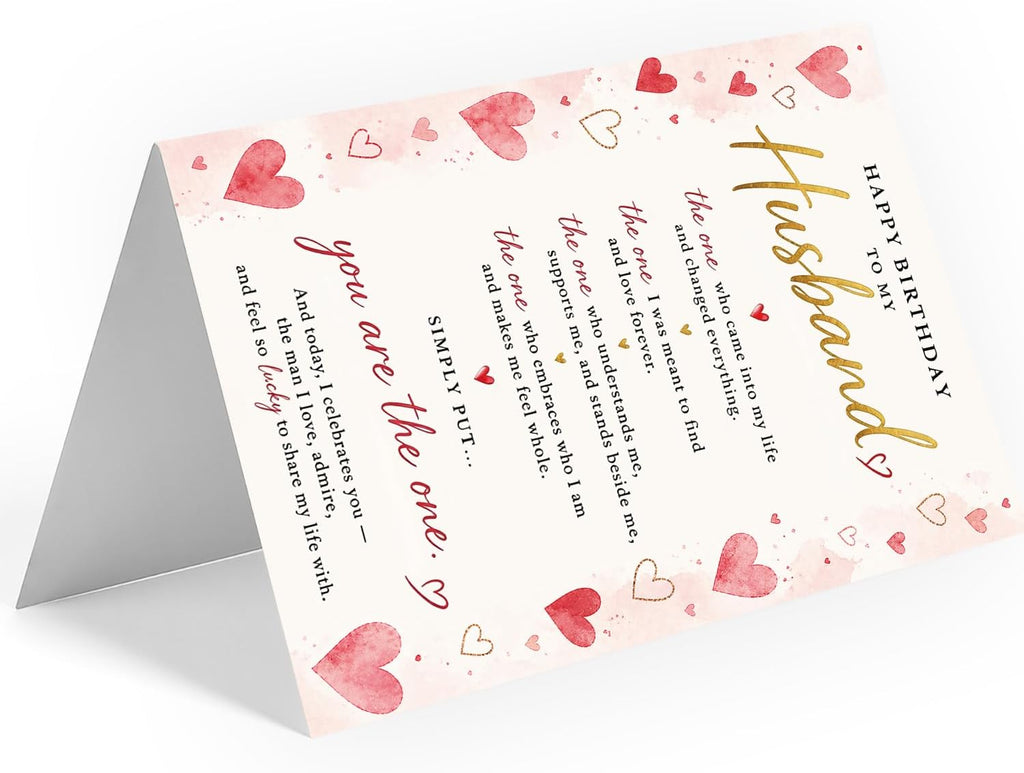 Husband Birthday Card, Happy Birthday Card from Wife, Romantic Birthday Decorations GIft Idea for Men him Husband